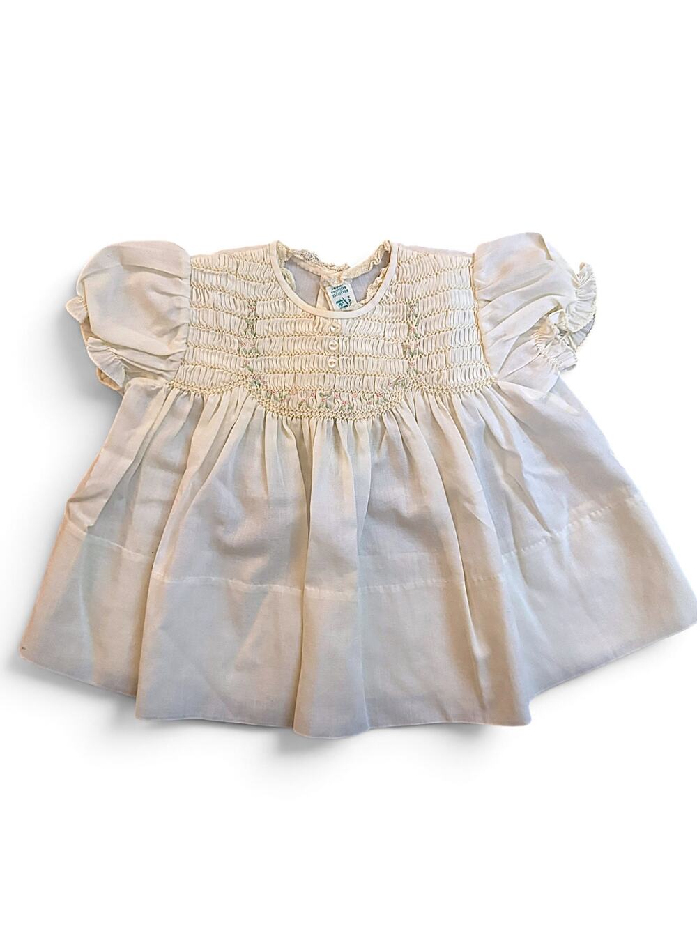 Vintage Feltman Brothers Heirloom White Lace Smocked Dress 6–9 Months Baptism
